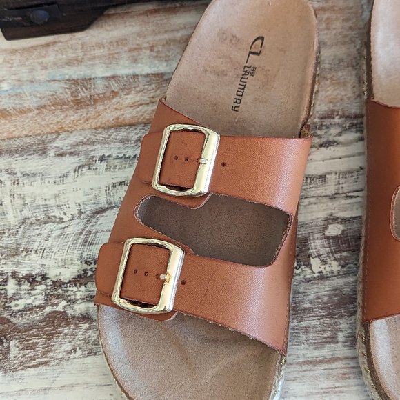 NWOT CL Laundry Surf's Up Foot Bed Double Strap Espadrille Sandal Women Size 8 - Picture 4 of 10